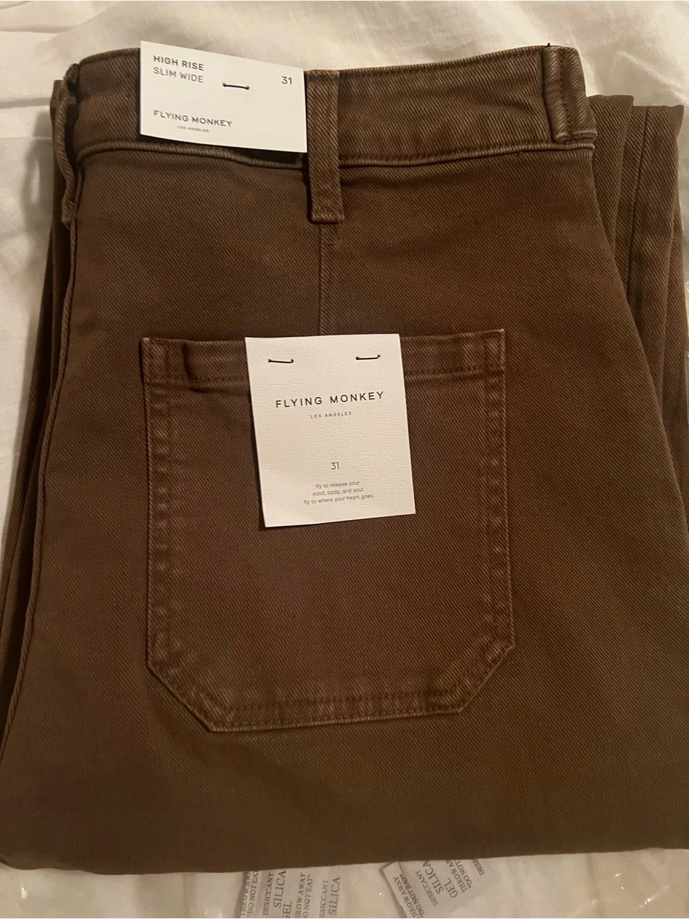 Vervet Coffee High-Rise Tabbed Waist Wide Leg Jeans From SSYS